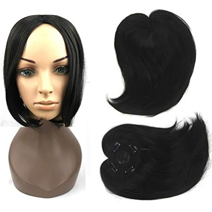 DILLARDS Iluu Synthetic Hair Clip In Toppers For Women, Large Mono Crown Topper Hairpieces Hair Bang For Thinning Hair, 60G Hair Black Brown - Image 2